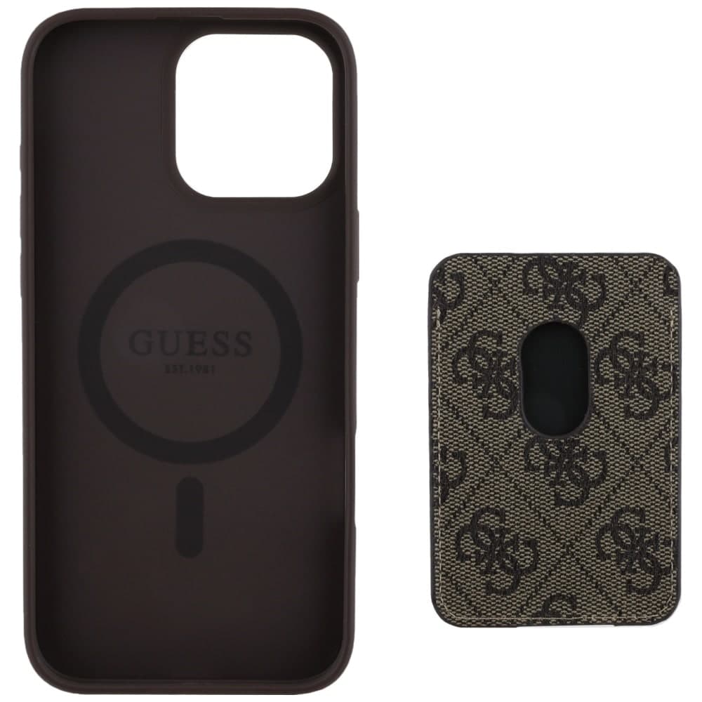 Guess 4G Stripes με Πορτοφόλι MagSafe - θήκη για Apple iPhone 16 Pro Max - Καφέ 4