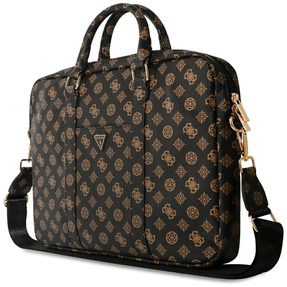 Τσάντα Guess 4G Peony Front Pocket Zipper Triangle Logo 16" μαύρο 3