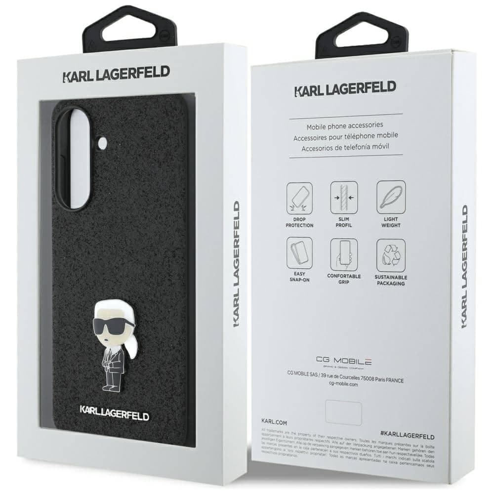 Karl Lagerfeld Fixed Glitter Ikonik Logo Metal Pin - θήκη για Samsung Galaxy A56 - Μαύρο 7