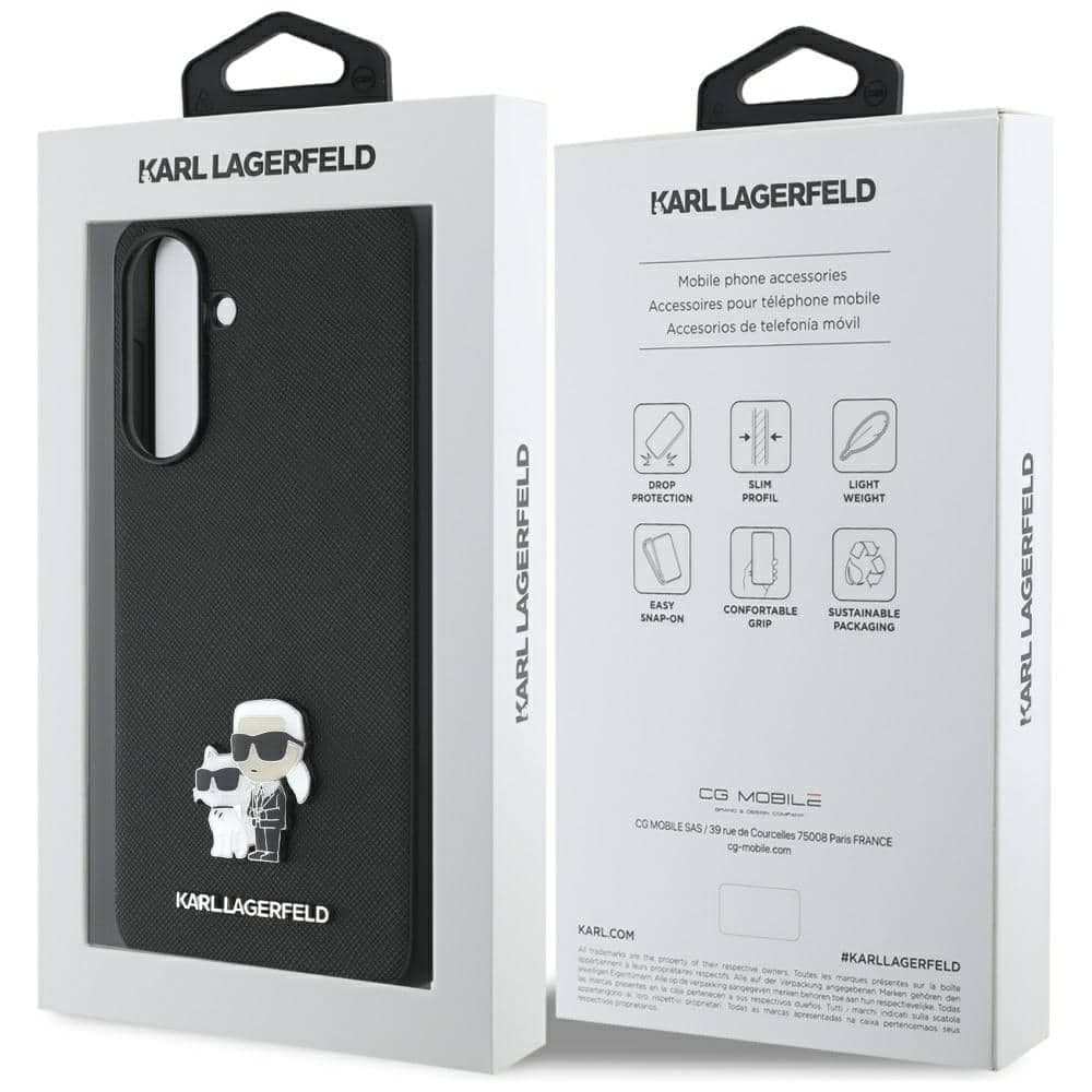 Karl Lagerfeld Saffiano με K&C Μεταλλικό Λογότυπο - θήκη για Samsung Galaxy A56 - Μαύρο 7