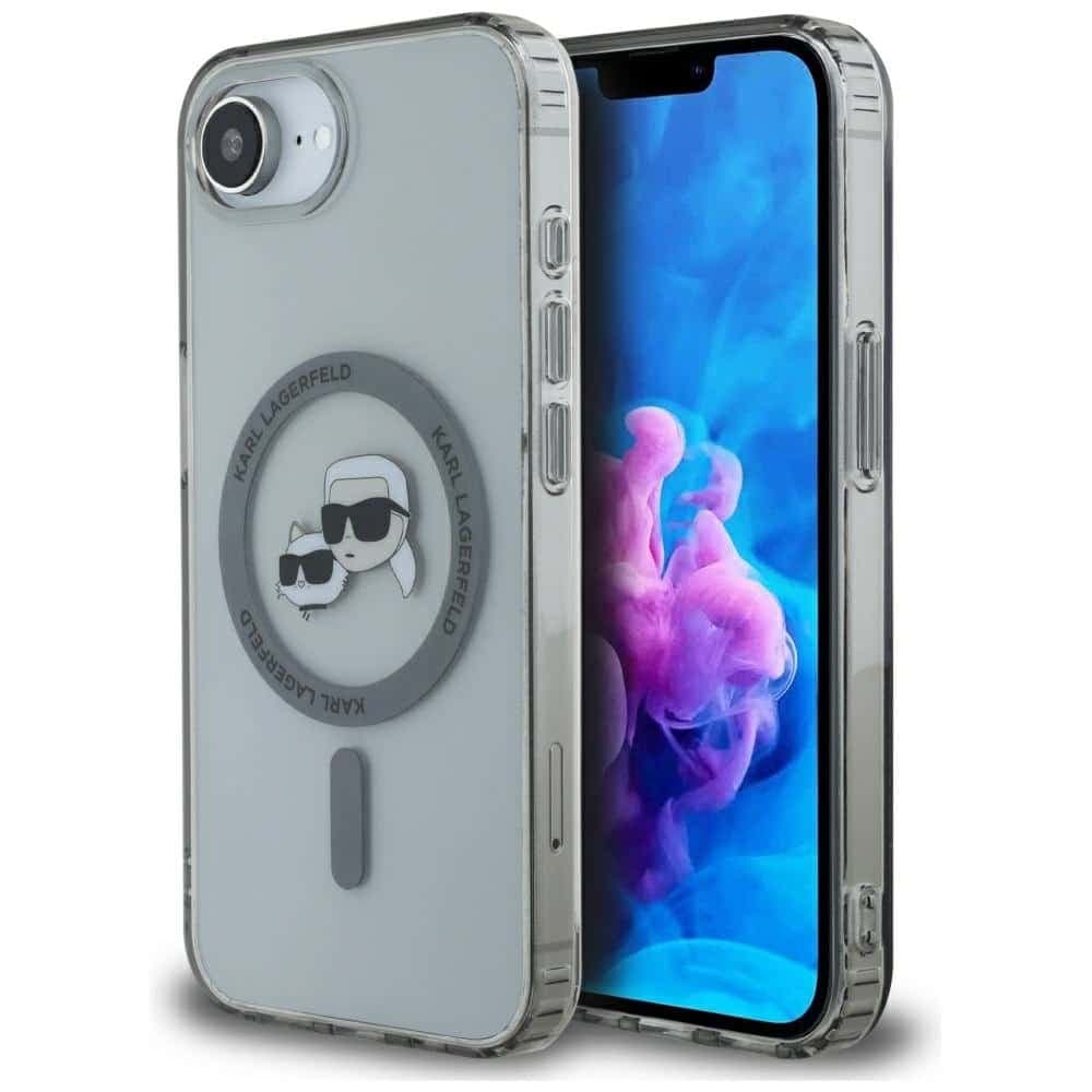 Karl Lagerfeld IML Metal Karl & Choupette Heads MagSafe - θήκη για Apple iPhone 16e - Μαύρο