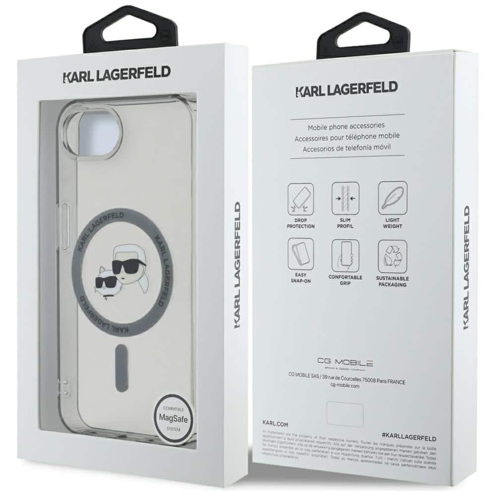 Karl Lagerfeld IML Metal Karl & Choupette Heads MagSafe - θήκη για Apple iPhone 16e - Μαύρο 8