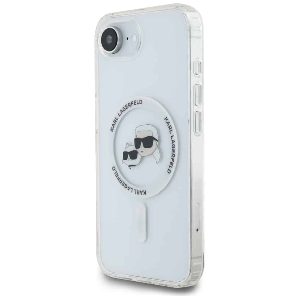 Karl Lagerfeld IML Metal Karl & Choupette Heads MagSafe - θήκη για Apple iPhone 16e - Λευκό 2