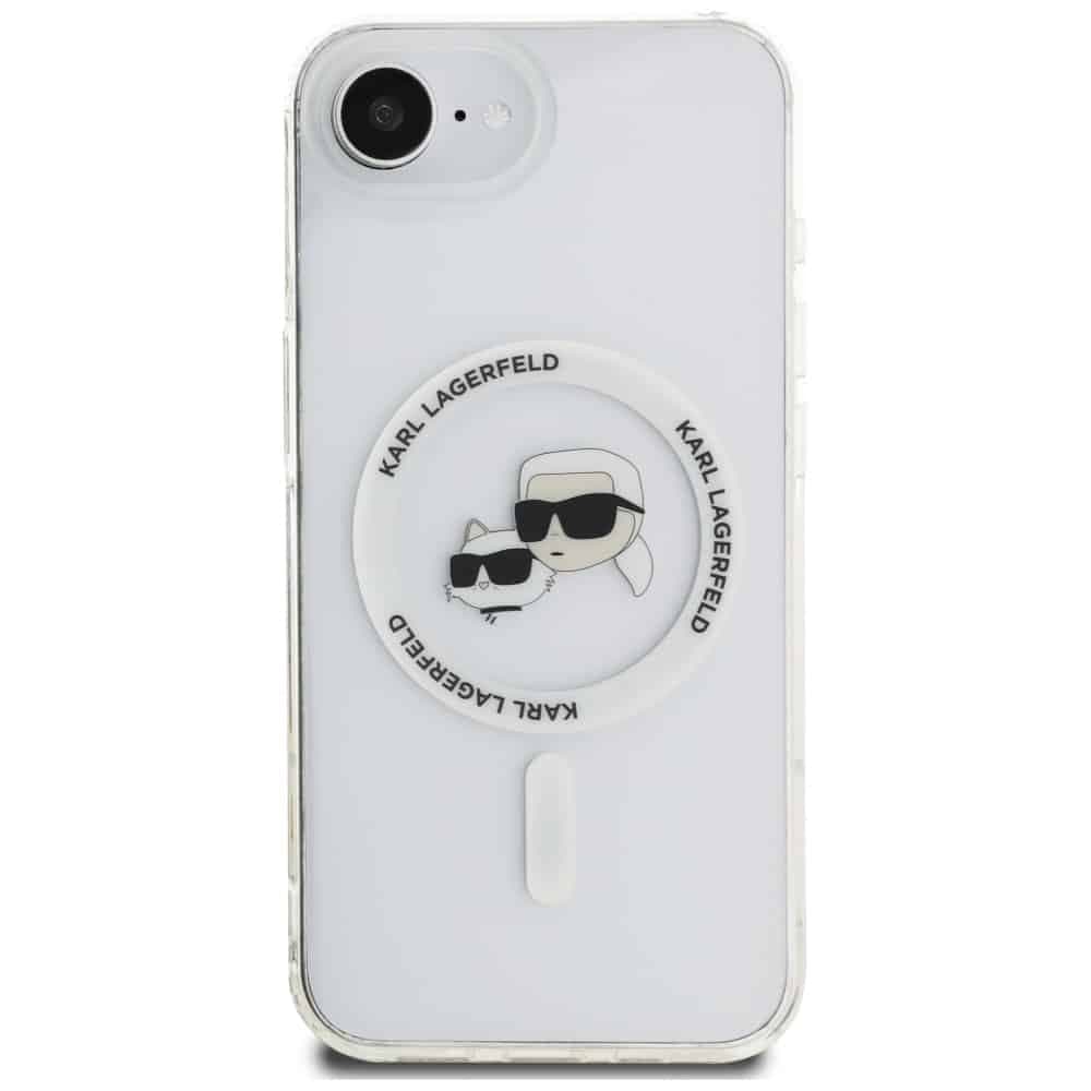 Karl Lagerfeld IML Metal Karl & Choupette Heads MagSafe - θήκη για Apple iPhone 16e - Λευκό 3