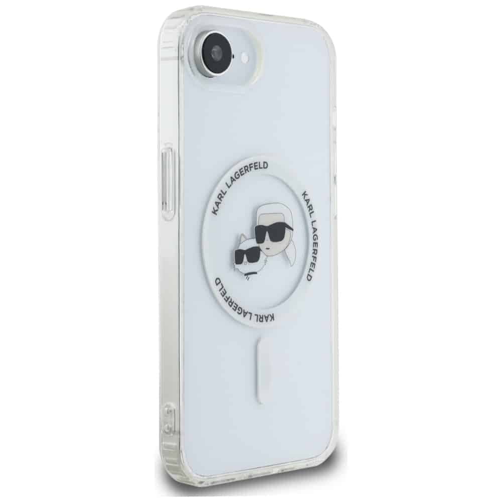 Karl Lagerfeld IML Metal Karl & Choupette Heads MagSafe - θήκη για Apple iPhone 16e - Λευκό 4