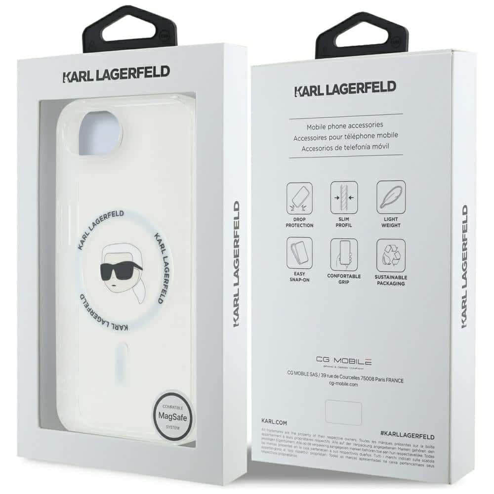 Karl Lagerfeld IML Metal Karl Head MagSafe - θήκη για Apple iPhone 16e - Λευκό 8