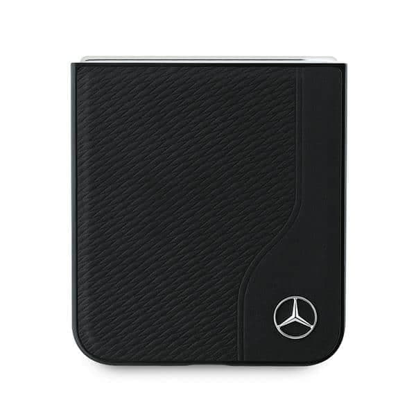 Mercedes Leather Wood Imitation MagSafe - θήκη για Samsung Galaxy Z Flip6 - Μαύρο 5