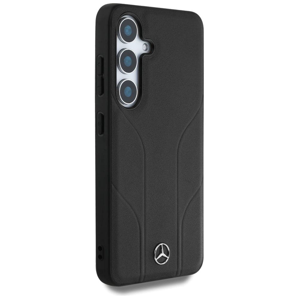 Mercedes Leather Debossed Lines - θήκη για Samsung Galaxy S25 - Μαύρο 4