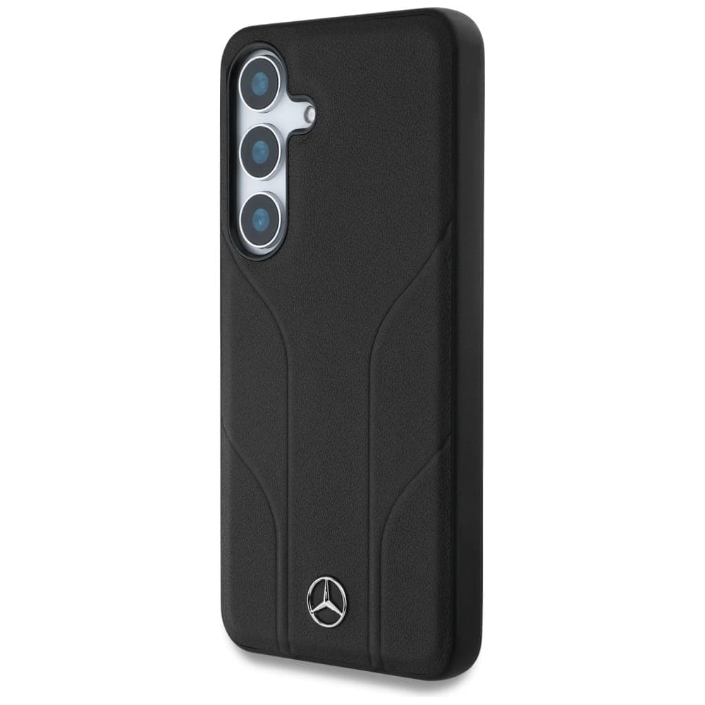 Mercedes Leather Debossed Lines - θήκη για Samsung Galaxy S25+ - Μαύρο 2