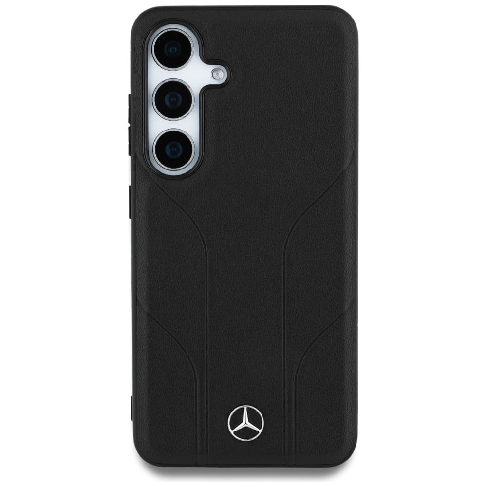 Mercedes Leather Debossed Lines - θήκη για Samsung Galaxy S25+ - Μαύρο 3