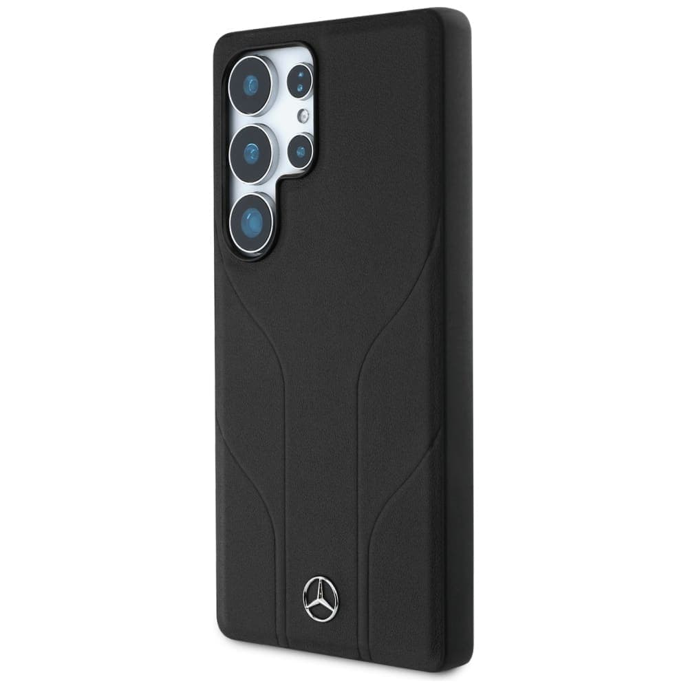 Mercedes Leather Debossed Lines - θήκη για Samsung Galaxy S25 Ultra - Μαύρο 2