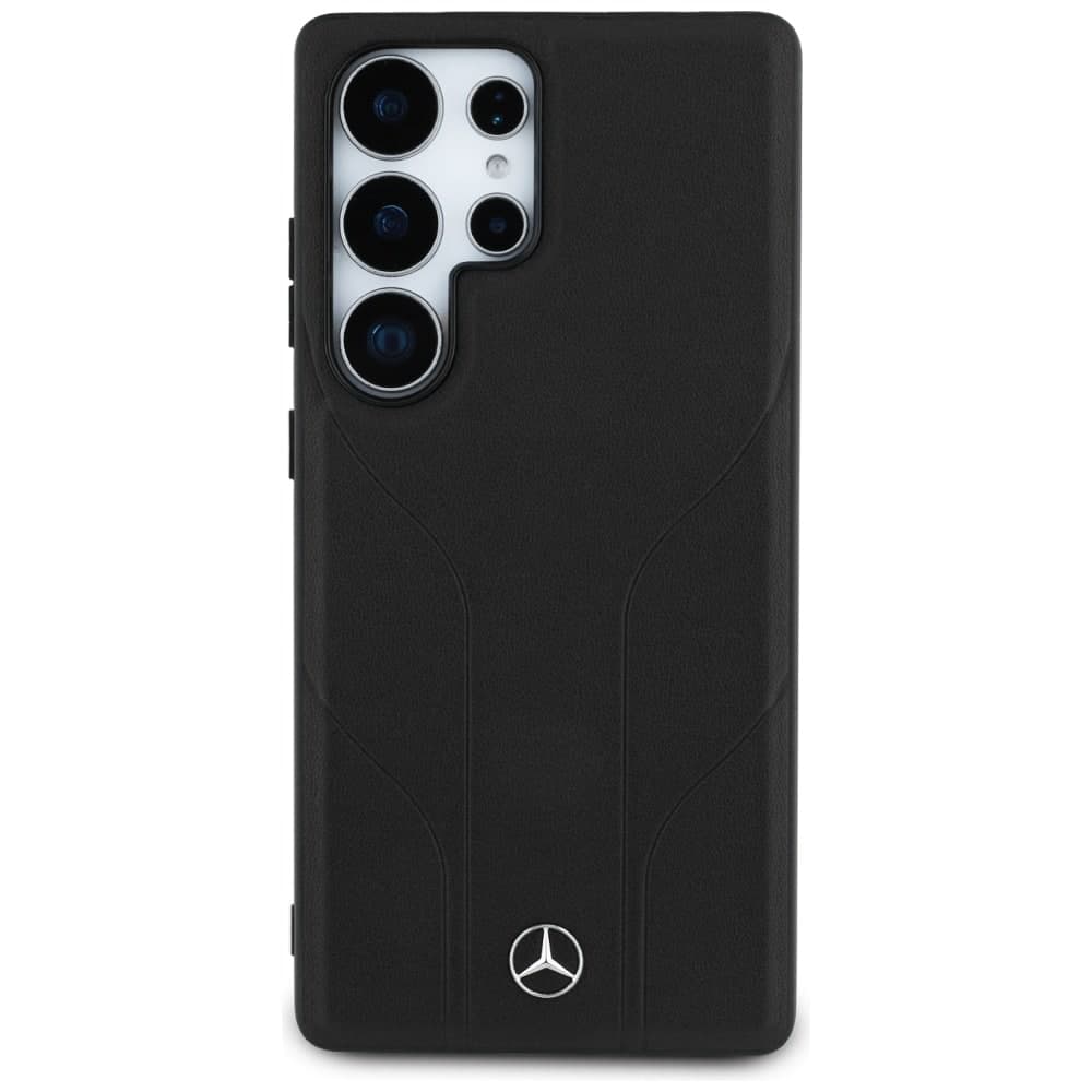 Mercedes Leather Debossed Lines - θήκη για Samsung Galaxy S25 Ultra - Μαύρο 3