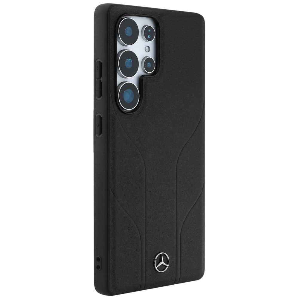 Mercedes Leather Debossed Lines - θήκη για Samsung Galaxy S25 Ultra - Μαύρο 4