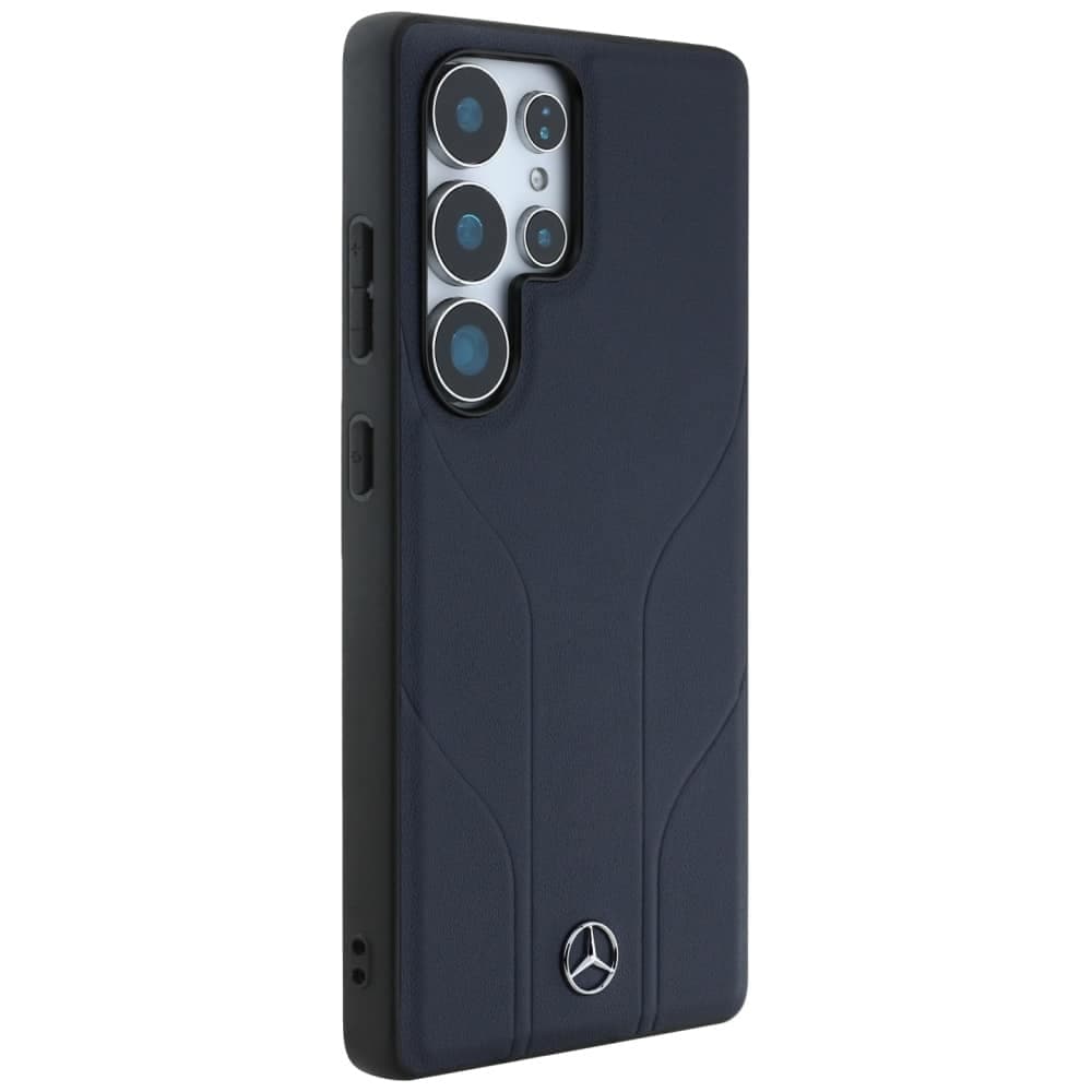 Mercedes Leather Debossed Lines - θήκη για Samsung Galaxy S25 Ultra - Μπλε 4