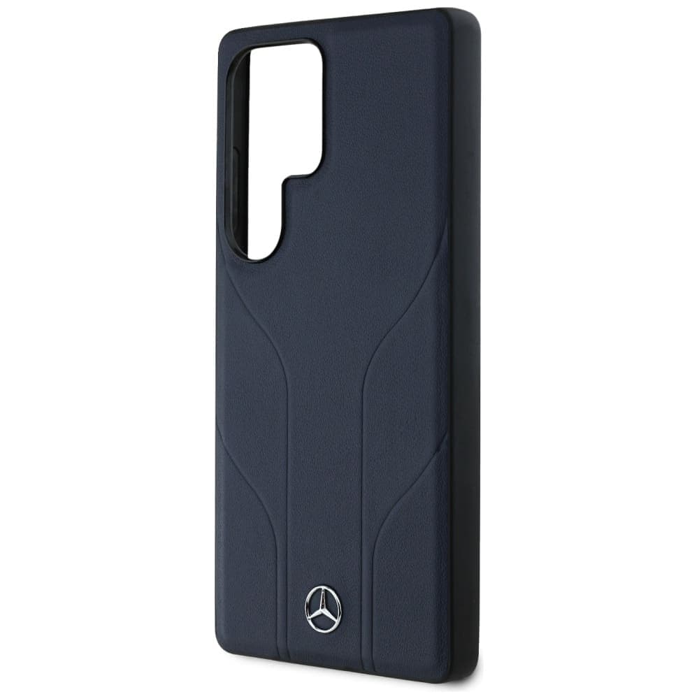 Mercedes Leather Debossed Lines - θήκη για Samsung Galaxy S25 Ultra - Μπλε 6