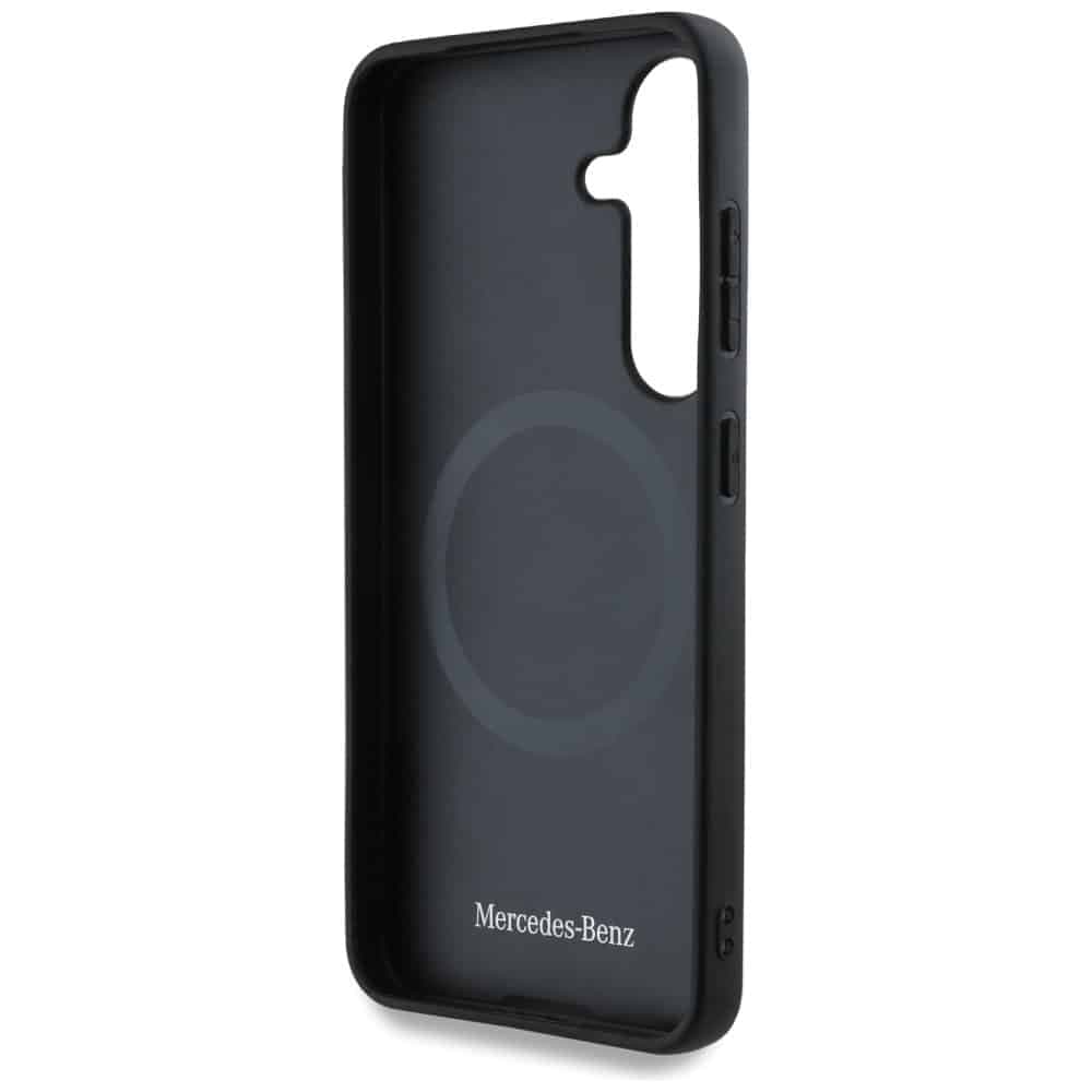 Mercedes Leather Contrasted Blue Horizontal Curve MagSafe case for Samsung Galaxy S25 black 7