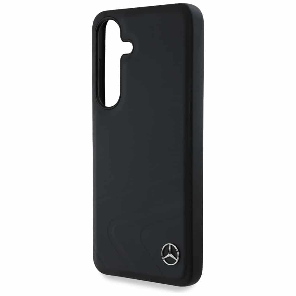 Mercedes Leather Horizontal Debossed Curves MagSafe Case for Samsung Galaxy S25 μαύρο 6