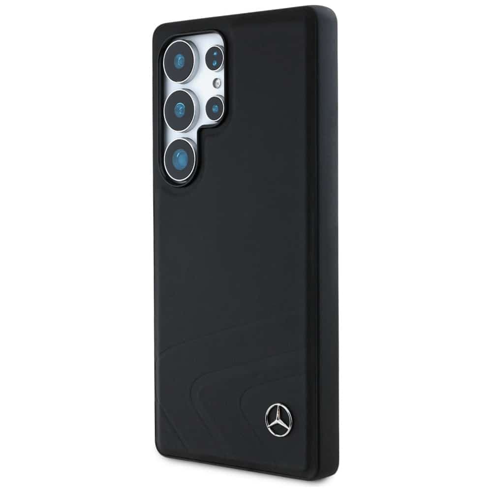 Mercedes Leather Horizontal Debossed Curves MagSafe Case for Samsung Galaxy S25 Ultra Black 2
