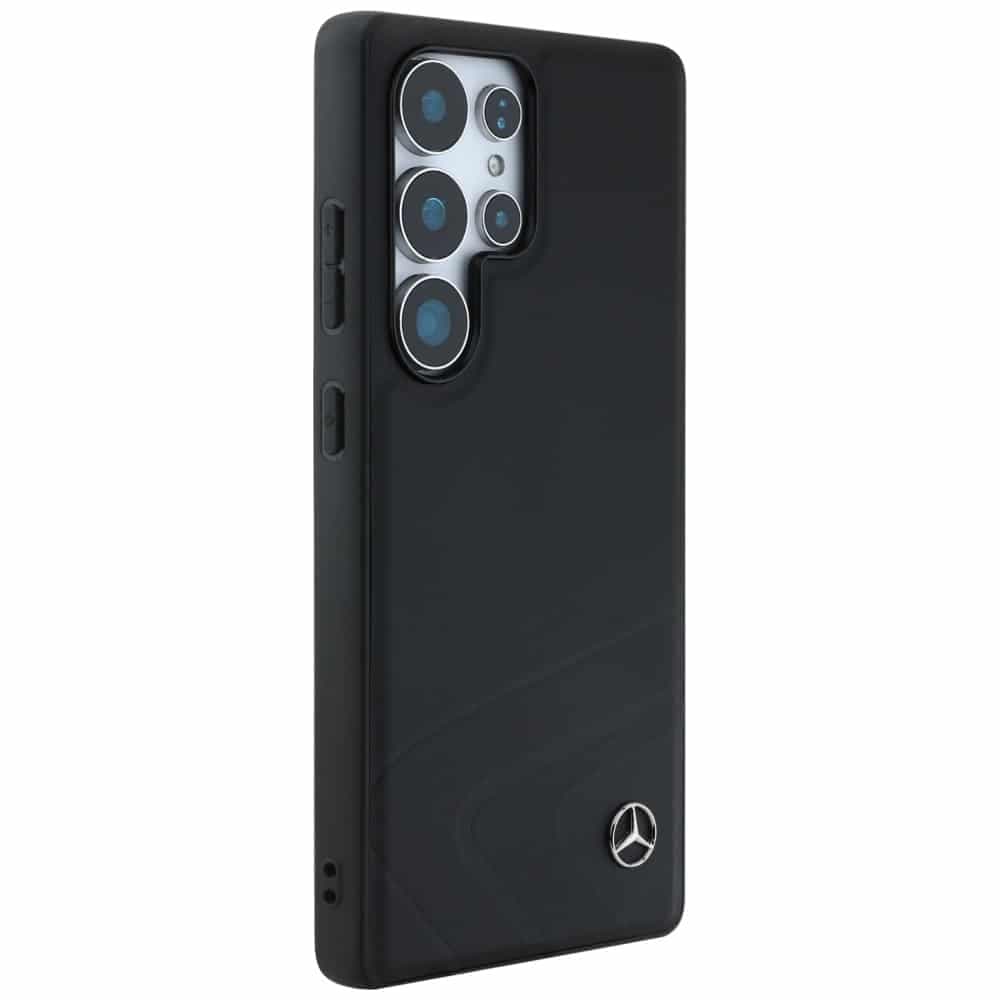 Mercedes Leather Horizontal Debossed Curves MagSafe Case for Samsung Galaxy S25 Ultra Black 4
