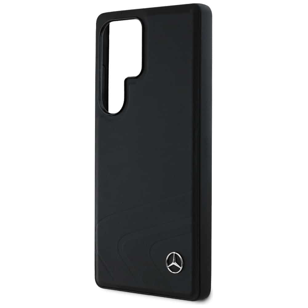 Mercedes Leather Horizontal Debossed Curves MagSafe Case for Samsung Galaxy S25 Ultra Black 6