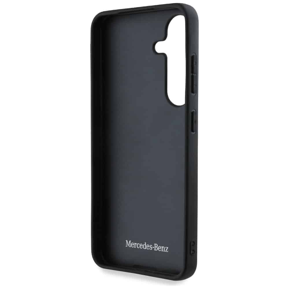 Mercedes Leather Curved Stitches - θήκη για Samsung Galaxy S25 - Μαύρο 7