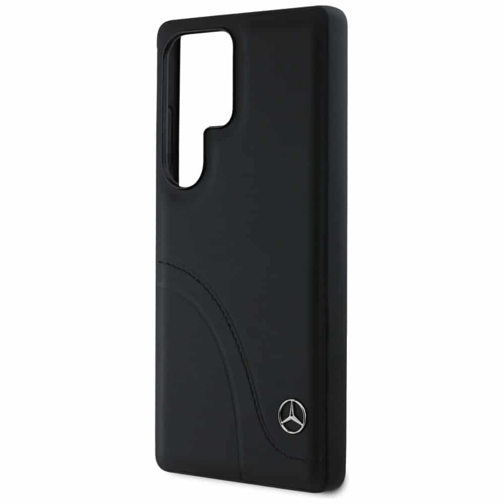 Mercedes Leather Curved Stitches - θήκη για Samsung Galaxy S25 Ultra - Μαύρο 6
