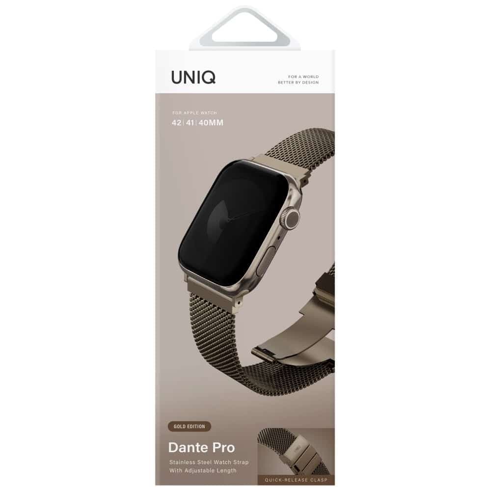 Strap UNIQ Dante Pro για Apple Watch 42/41/40mm Ανοξείδωτο Ατσάλι χρυσό 3