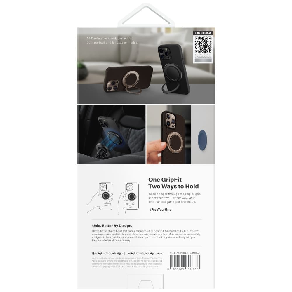 UNIQ Keva Air Magclick Charging GripFit - θήκη για Apple iPhone 16 Pro Max - Καφέ 6