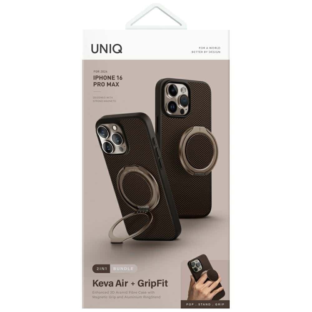 UNIQ Keva Air Magclick Charging GripFit - θήκη για Apple iPhone 16 Pro Max - Καφέ 7