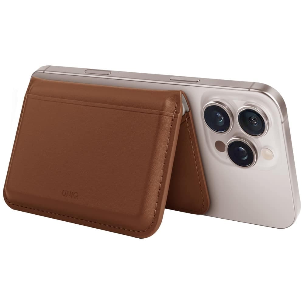 Magnetic RFID wallet UNIQ Lyden DS stand phone caramel 3