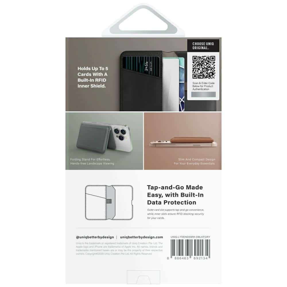 Magnetic RFID wallet UNIQ Lyden DS stand phone black 5