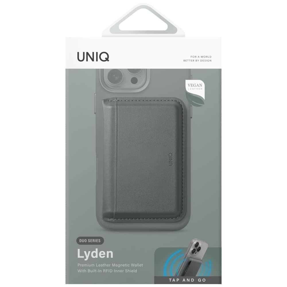 Magnetic RFID wallet UNIQ Lyden DS stand phone green 4