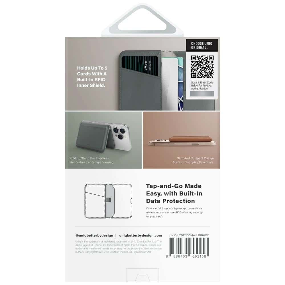 Magnetic RFID wallet UNIQ Lyden DS stand phone green 5