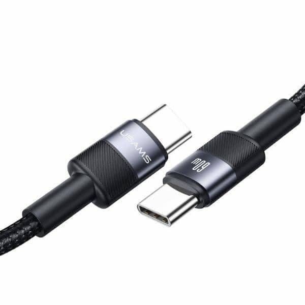 USAMS Καλώδιο USB-C na USB-C 3A 1,2mpleciony SJ724ZJ01 (US-SJ724) Μαύρο