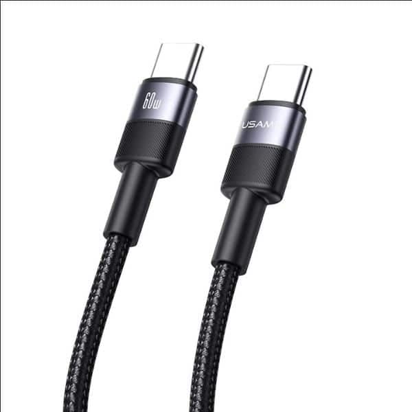 USAMS Καλώδιο USB-C na USB-C 3A 1,2mpleciony SJ724ZJ01 (US-SJ724) Μαύρο 2