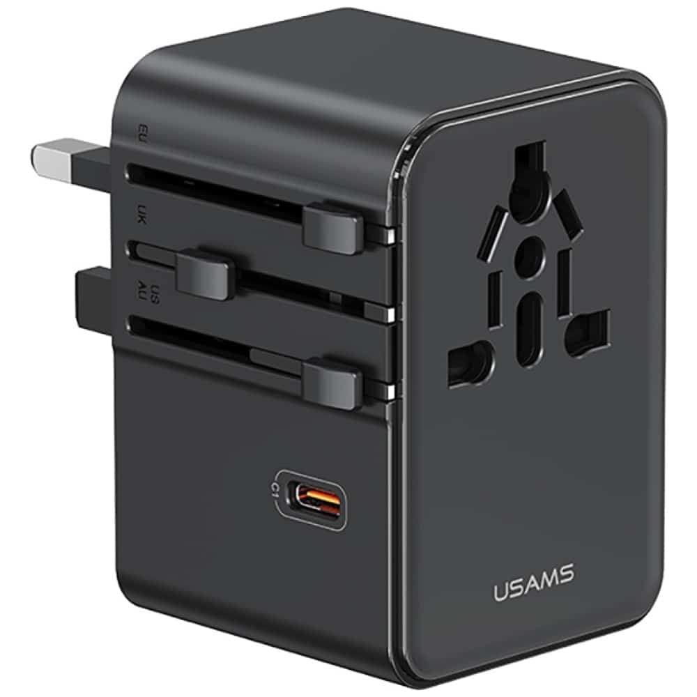 Φορτιστής Ταξιδιού Adapter USAMS CC310 3xUSB-C 70W 4in1 US/AU/EU/UK μαύρο 2