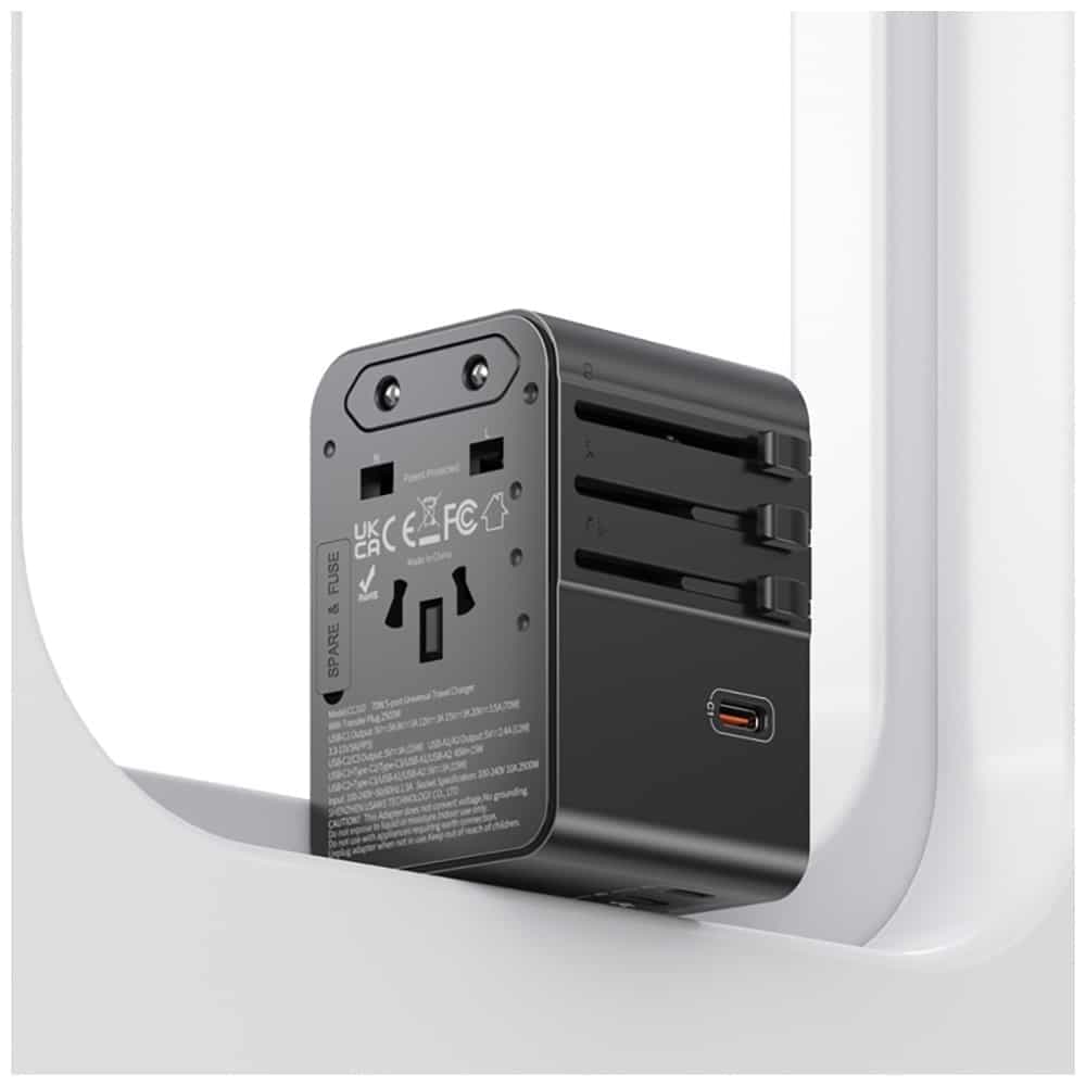 Φορτιστής Ταξιδιού Adapter USAMS CC310 3xUSB-C 70W 4in1 US/AU/EU/UK μαύρο 4