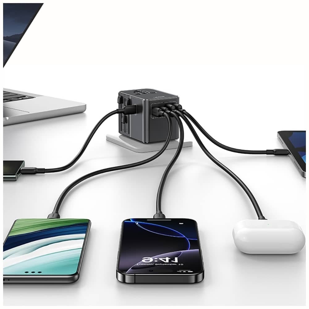 Φορτιστής Ταξιδιού Adapter USAMS CC310 3xUSB-C 70W 4in1 US/AU/EU/UK μαύρο 7