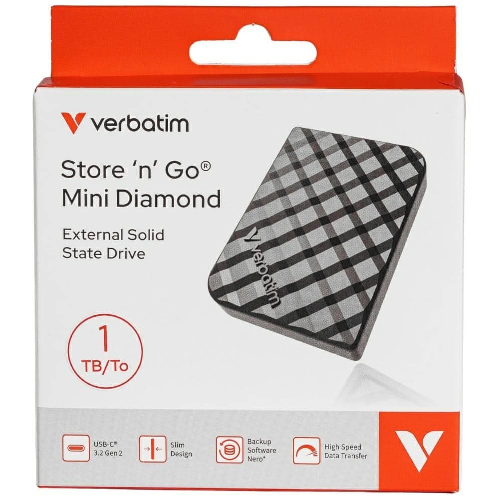 Εξωτερικός δίσκος Verbatim Mini Diamond SSD 1TB USB-C 3.2 Gen μαύρο 17