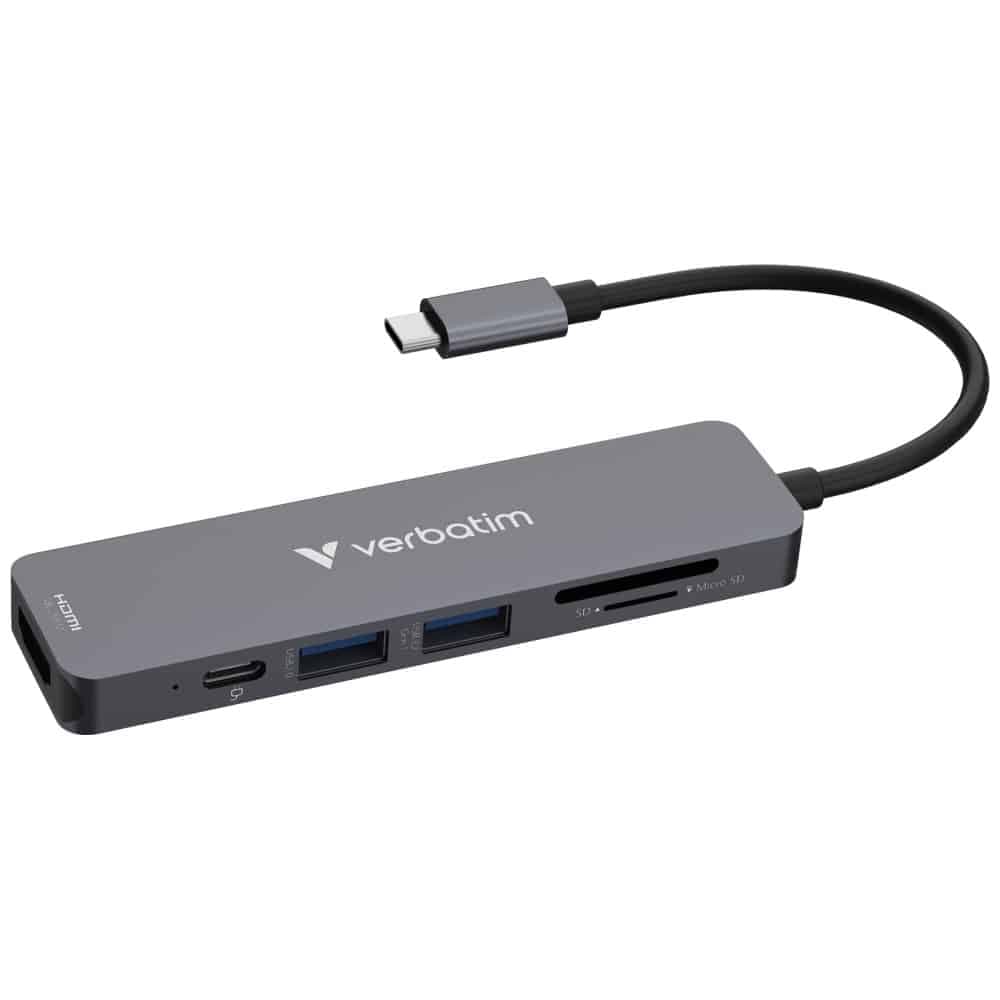 Hub Verbatim USB-C/HDMI/USB-A 3.2/USB-A 2.0/SD/microSD αλουμινίου 32156 4
