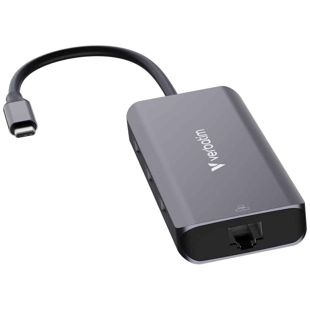 Hub Verbatim USB-C/HDMI/3xUSB-A 3.2/RJ45 αλουμινίου 32157 3