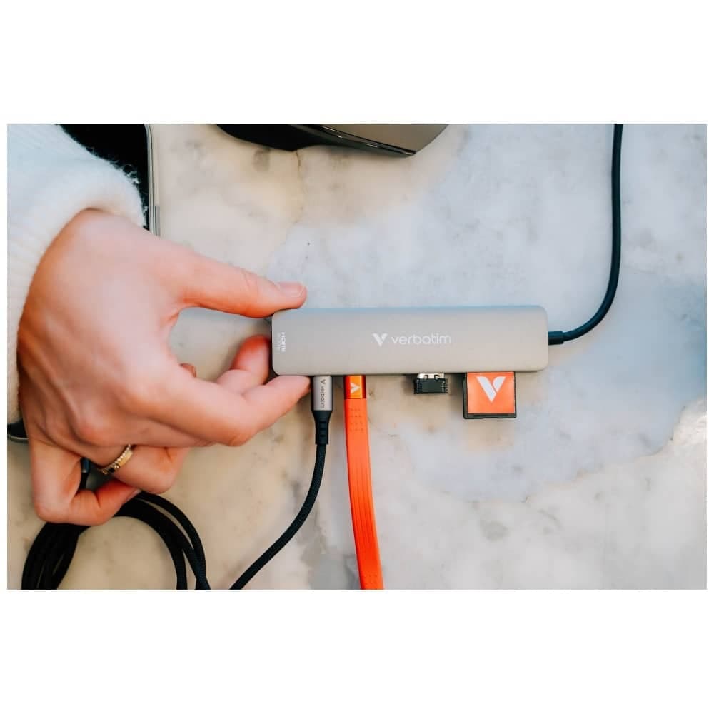 Hub Verbatim HDMI/USB-C 3.2/USB-C/2xUSB-A 3.2/SD/microSD αλουμινίου 32158 13