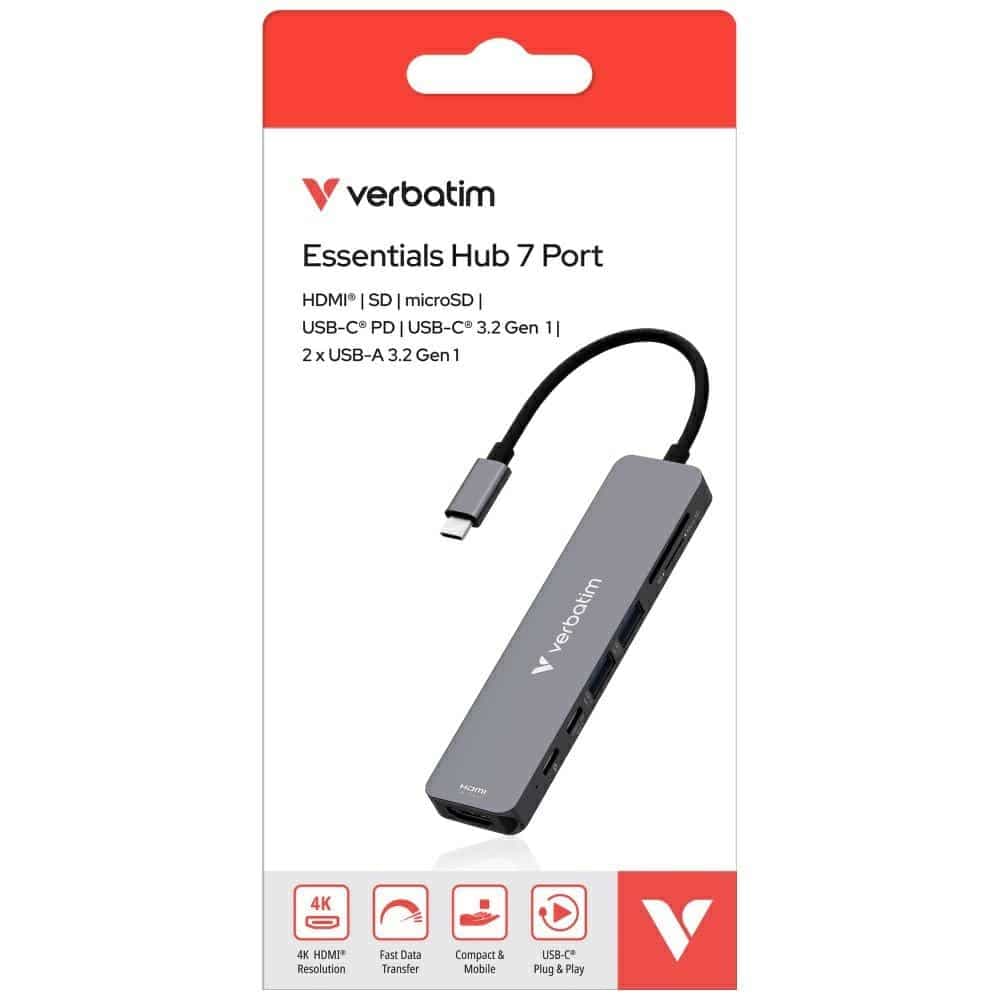 Hub Verbatim HDMI/USB-C 3.2/USB-C/2xUSB-A 3.2/SD/microSD αλουμινίου 32158 15