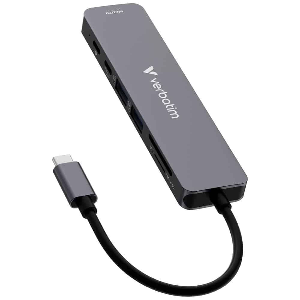 Hub Verbatim HDMI/USB-C 3.2/USB-C/2xUSB-A 3.2/SD/microSD αλουμινίου 32158 2