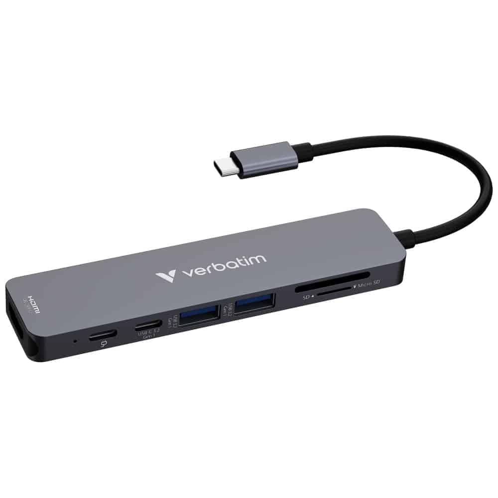 Hub Verbatim HDMI/USB-C 3.2/USB-C/2xUSB-A 3.2/SD/microSD αλουμινίου 32158 4