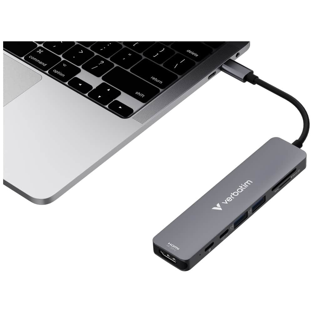 Hub Verbatim HDMI/USB-C 3.2/USB-C/2xUSB-A 3.2/SD/microSD αλουμινίου 32158 7