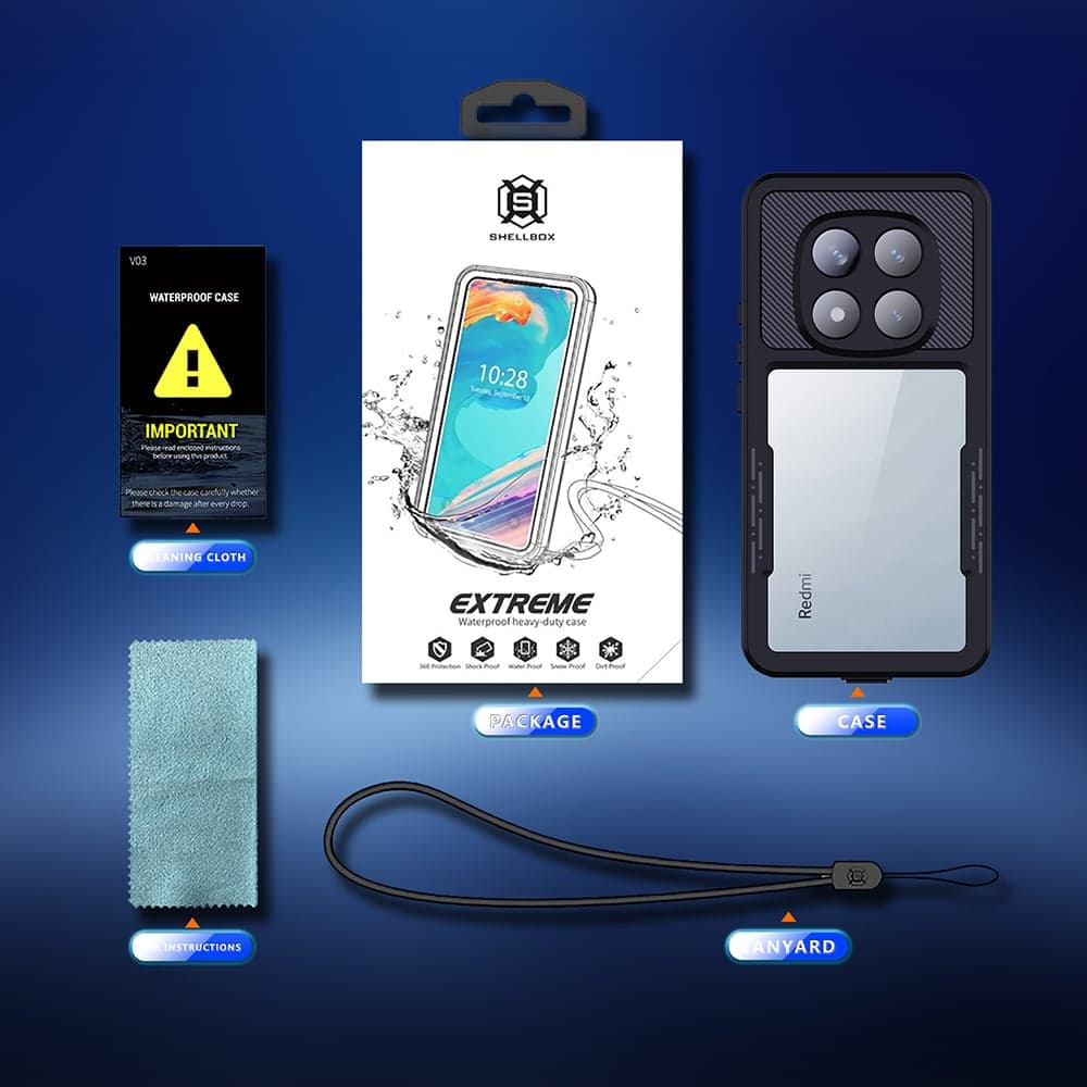 ShellBox - Αδιάβροχη θήκη IP68 - Xiaomi Redmi Note 14 Pro 5G / Poco X7 - Μαύρη 7