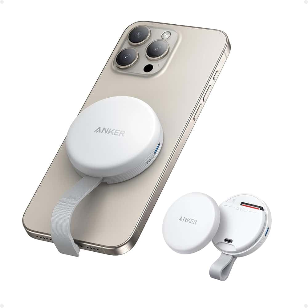 Anker - Αναγνώστης καρτών μνήμης MagGo (A83D1G21) - για Apple με προσαρμογέα USB-C, MagSafe, Μεταφορά δεδομένων 312 MB/s - Λευκό