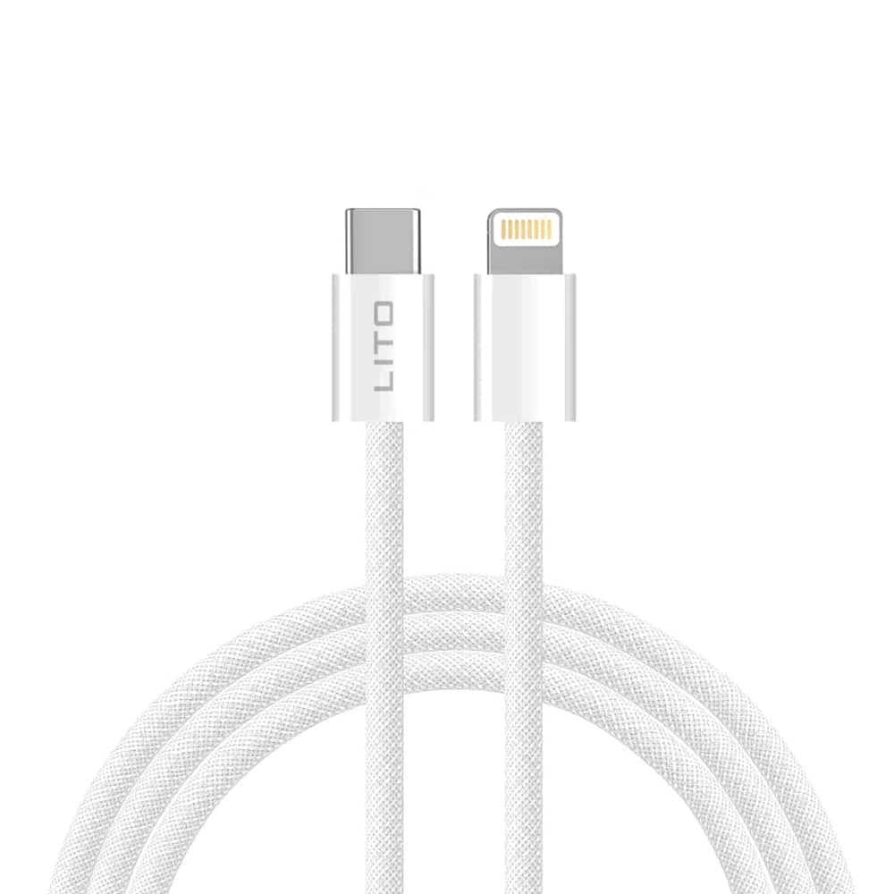 Lito - Καλώδιο δεδομένων (LD04) - Φόρτιση Type-C σε Lightning Fast PD60W, 2m - Λευκό