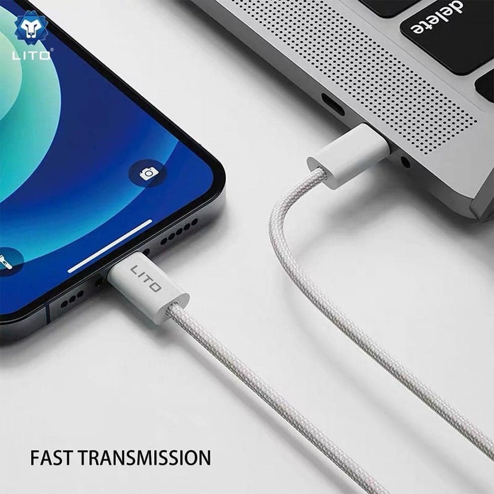 Lito - Καλώδιο δεδομένων (LD04) - Φόρτιση Type-C σε Lightning Fast PD60W, 2m - Λευκό 4
